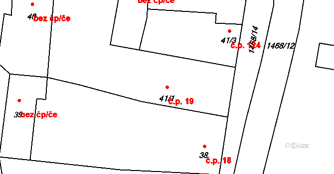Lipenec 19, Lipno na parcele st. 41/1 v KÚ Lipenec, Katastrální mapa