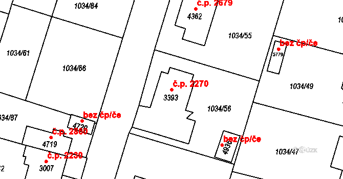 Dvůr Králové nad Labem 2270 na parcele st. 3393 v KÚ Dvůr Králové nad Labem, Katastrální mapa