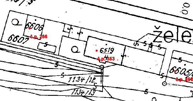 Mutěnice 353 na parcele st. 8361 v KÚ Mutěnice, Katastrální mapa