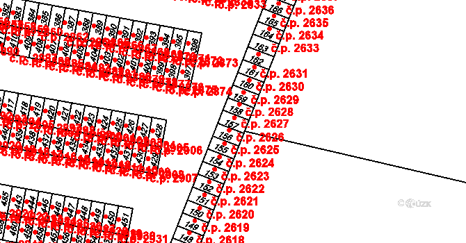 Brníčko 2626, Uničov na parcele st. 157 v KÚ Brníčko, Katastrální mapa