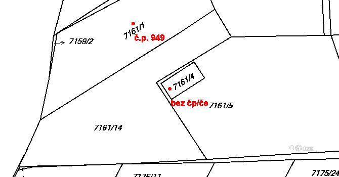 Strážnice 41556208 na parcele st. 7161/4 v KÚ Strážnice na Moravě, Katastrální mapa