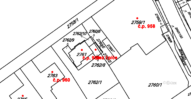 Havířov 41799208 na parcele st. 2762/8 v KÚ Prostřední Suchá, Katastrální mapa
