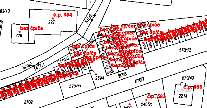 Třebíč 44160208 na parcele st. 2762/4 v KÚ Třebíč, Katastrální mapa
