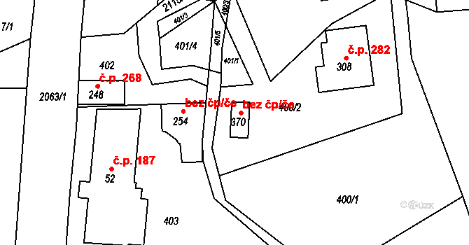 Lukavice 45485208 na parcele st. 370 v KÚ Lukavice v Čechách, Katastrální mapa