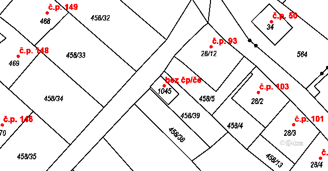 Jílové 47030208 na parcele st. 1045 v KÚ Jílové u Děčína, Katastrální mapa