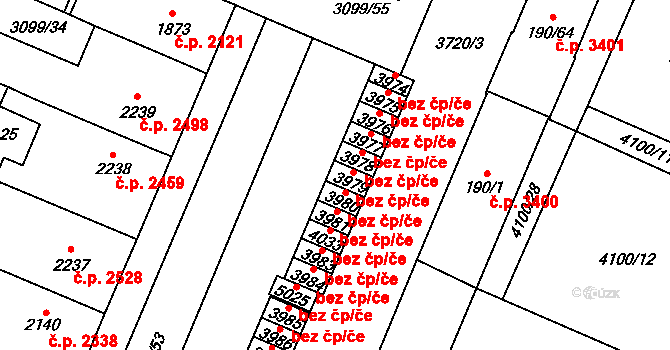 Břeclav 47076208 na parcele st. 3979 v KÚ Břeclav, Katastrální mapa