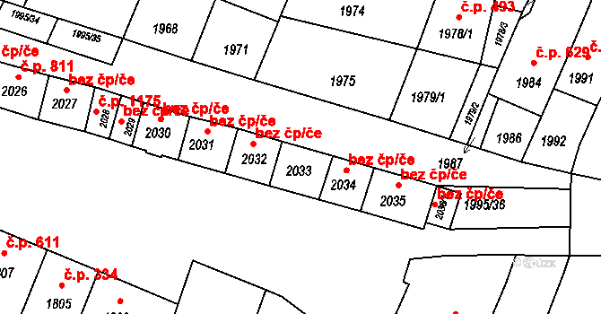 Velké Pavlovice 49767208 na parcele st. 2033 v KÚ Velké Pavlovice, Katastrální mapa