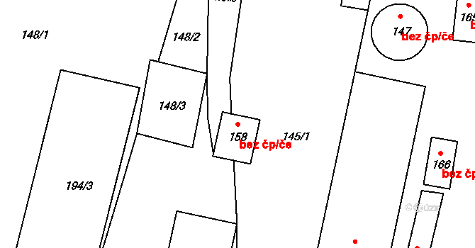 Potštát 50298208 na parcele st. 158 v KÚ Kyžlířov, Katastrální mapa