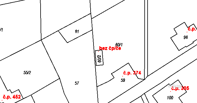 Rumburk 116843209 na parcele st. 60/2 v KÚ Horní Jindřichov, Katastrální mapa