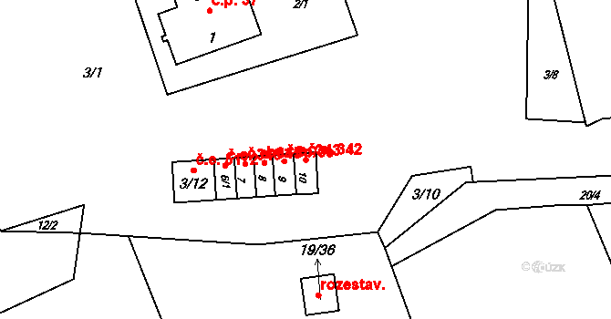 Pístov 342, Jihlava na parcele st. 10 v KÚ Pístov u Jihlavy, Katastrální mapa