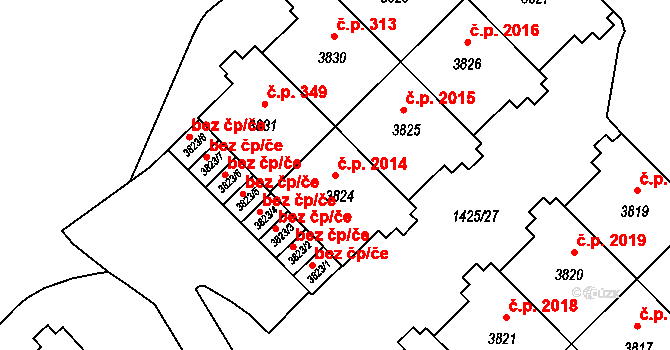 Šumperk 2014 na parcele st. 3824 v KÚ Šumperk, Katastrální mapa
