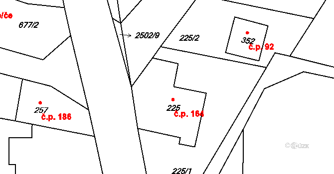 Sklenařice 164, Vysoké nad Jizerou na parcele st. 225 v KÚ Sklenařice, Katastrální mapa