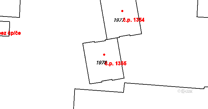 Rožnov pod Radhoštěm 1355 na parcele st. 1978 v KÚ Rožnov pod Radhoštěm, Katastrální mapa