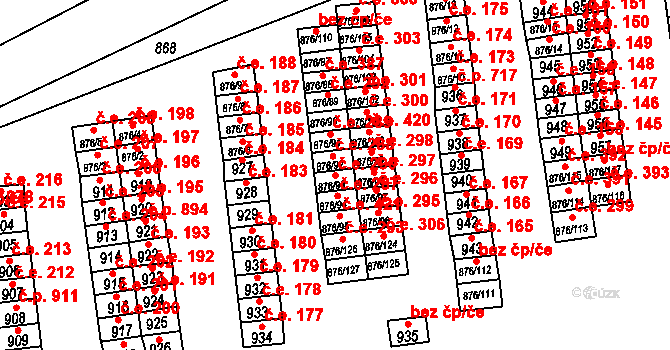 Postoloprty 290 na parcele st. 876/93 v KÚ Postoloprty, Katastrální mapa