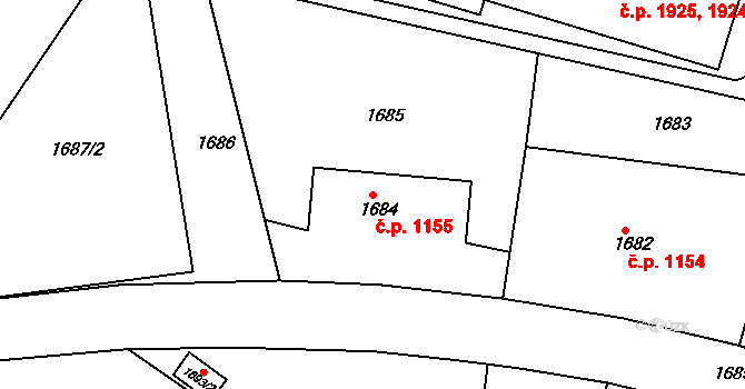 Sokolov 1155 na parcele st. 1684 v KÚ Sokolov, Katastrální mapa
