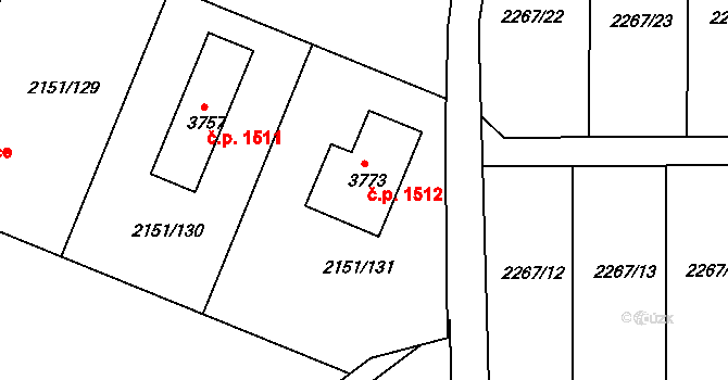 Humpolec 1512 na parcele st. 3773 v KÚ Humpolec, Katastrální mapa
