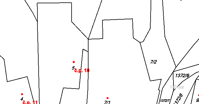 Divišovice 9, Sedlec-Prčice na parcele st. 7/1 v KÚ Divišovice, Katastrální mapa