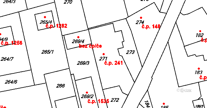 Kylešovice 241, Opava na parcele st. 271 v KÚ Kylešovice, Katastrální mapa