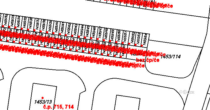 Kosmonosy 45308209 na parcele st. 1453/89 v KÚ Kosmonosy, Katastrální mapa