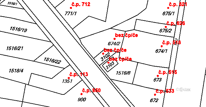 Hořice 45922209 na parcele st. 3102 v KÚ Hořice v Podkrkonoší, Katastrální mapa
