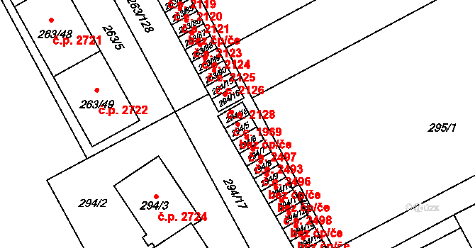 Znojmo 47507209 na parcele st. 294/5 v KÚ Znojmo-Louka, Katastrální mapa