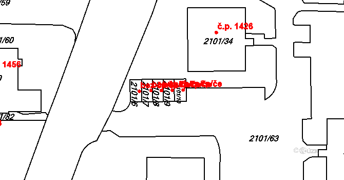 Teplice 49185209 na parcele st. 2101/9 v KÚ Teplice-Trnovany, Katastrální mapa