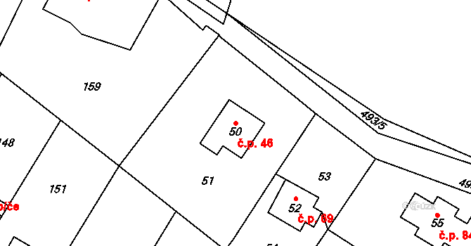 Beroun-Zdejcina 46, Beroun na parcele st. 50 v KÚ Zdejcina, Katastrální mapa