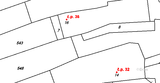 Kámen 3 na parcele st. 15 v KÚ Kámen u Habrů, Katastrální mapa