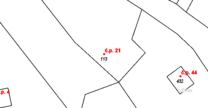 Čejtice 21, Horka II na parcele st. 113 v KÚ Horka nad Sázavou, Katastrální mapa