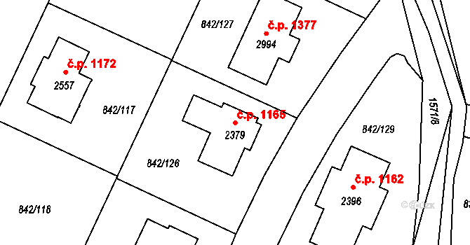 Prachatice II 1165, Prachatice na parcele st. 2379 v KÚ Prachatice, Katastrální mapa