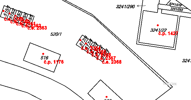 Střekov 2367, Ústí nad Labem na parcele st. 517/2 v KÚ Střekov, Katastrální mapa