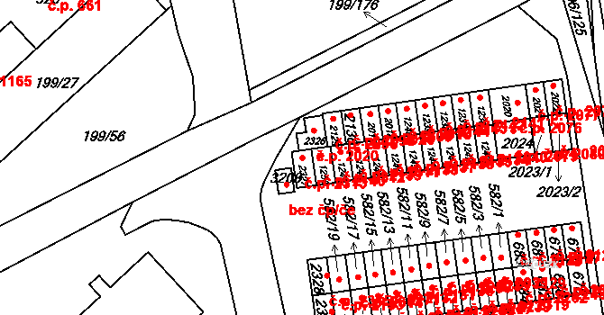 Sezimovo Ústí 2313 na parcele st. 2327 v KÚ Sezimovo Ústí, Katastrální mapa