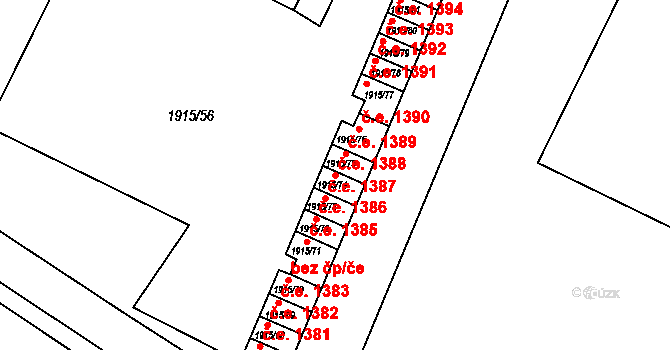 Kopřivnice 1388 na parcele st. 1915/74 v KÚ Kopřivnice, Katastrální mapa