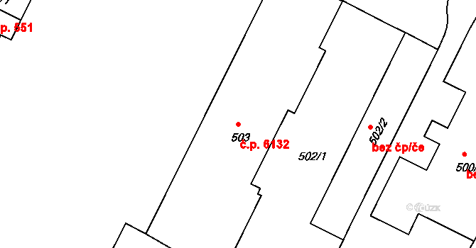 Poruba 6132, Ostrava na parcele st. 503 v KÚ Poruba, Katastrální mapa