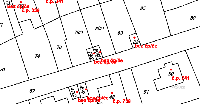Libušín 38582210 na parcele st. 80/2 v KÚ Libušín, Katastrální mapa