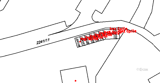 Teplice 39143210 na parcele st. 2241/26 v KÚ Teplice-Trnovany, Katastrální mapa