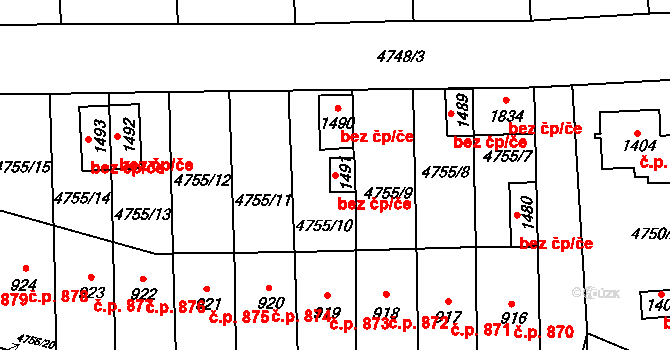 Hrušovany nad Jevišovkou 40959210 na parcele st. 1491 v KÚ Hrušovany nad Jevišovkou, Katastrální mapa