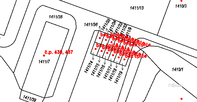Soběslav 41387210 na parcele st. 1411/15 v KÚ Soběslav, Katastrální mapa