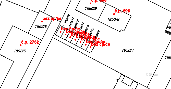 Opava 43777210 na parcele st. 1856/19 v KÚ Opava-Předměstí, Katastrální mapa