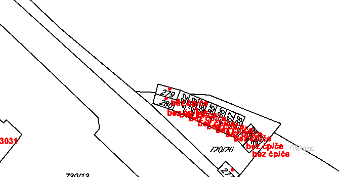 Teplice 45148210 na parcele st. 279 v KÚ Nová Ves u Teplic, Katastrální mapa