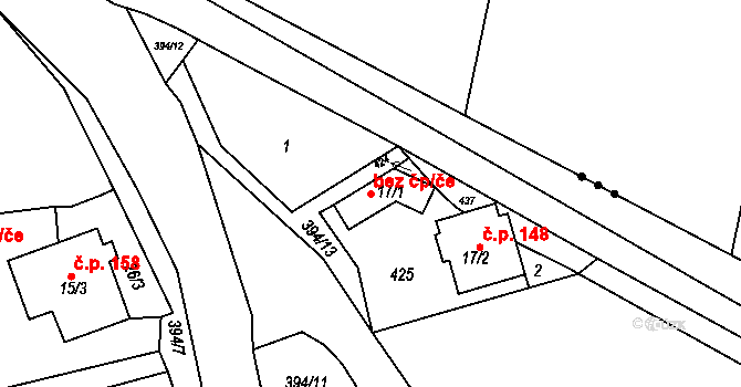 Štěpánov 47353210 na parcele st. 17/1 v KÚ Stádlo, Katastrální mapa