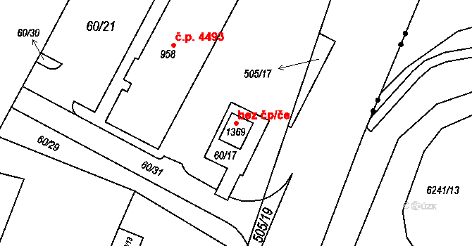 Jihlava 48927210 na parcele st. 1369 v KÚ Bedřichov u Jihlavy, Katastrální mapa