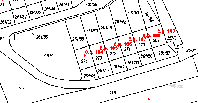 Neštědice 105, Povrly na parcele st. 273 v KÚ Neštědice, Katastrální mapa