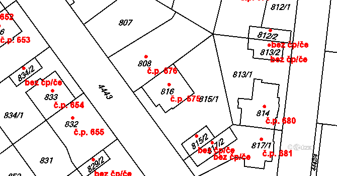 Chotěboř 675 na parcele st. 816 v KÚ Chotěboř, Katastrální mapa