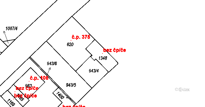 Slavonice 101283211 na parcele st. 1348 v KÚ Slavonice, Katastrální mapa