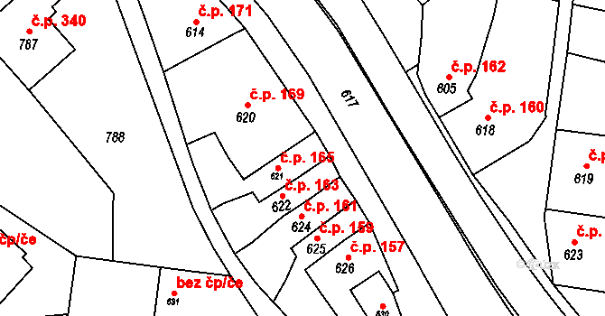 Otaslavice 163 na parcele st. 622 v KÚ Otaslavice, Katastrální mapa