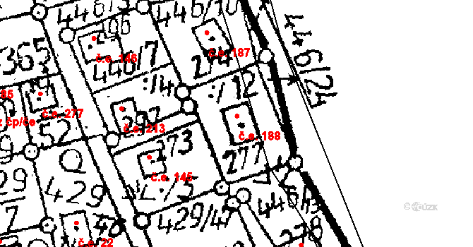 Černíny 188 na parcele st. 277 v KÚ Černíny, Katastrální mapa