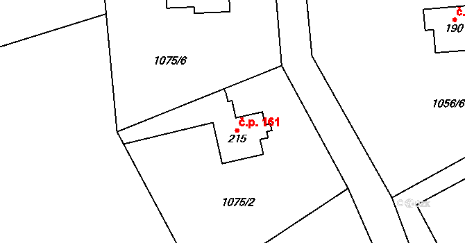 Želivec 161, Sulice na parcele st. 215 v KÚ Sulice, Katastrální mapa
