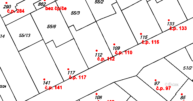 Litol 112, Lysá nad Labem na parcele st. 112 v KÚ Litol, Katastrální mapa