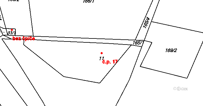 Sedlíkovice 17, Čejetice na parcele st. 11 v KÚ Sedlíkovice, Katastrální mapa